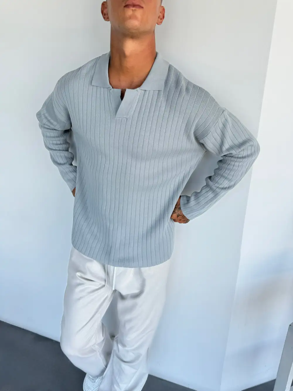 Layered Relaxed Knit Sweatshirt