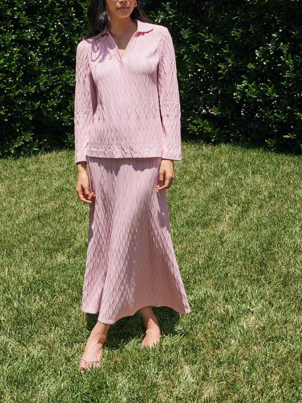 V-Neck Geometric Pattern Tunic