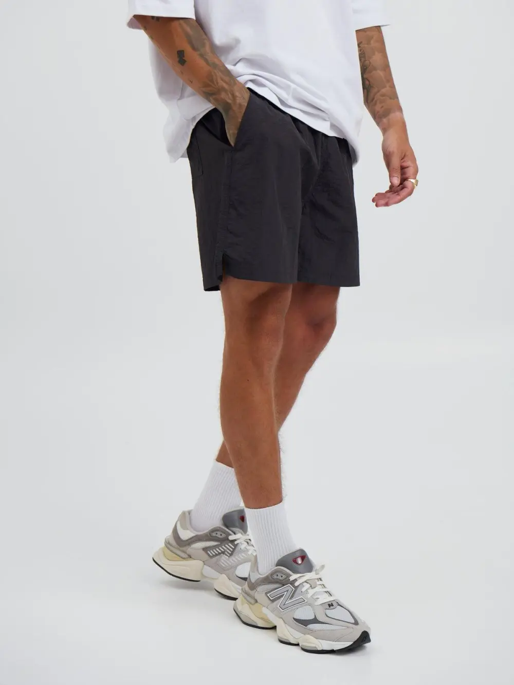 Casual And Daily Simple  Black Shorts