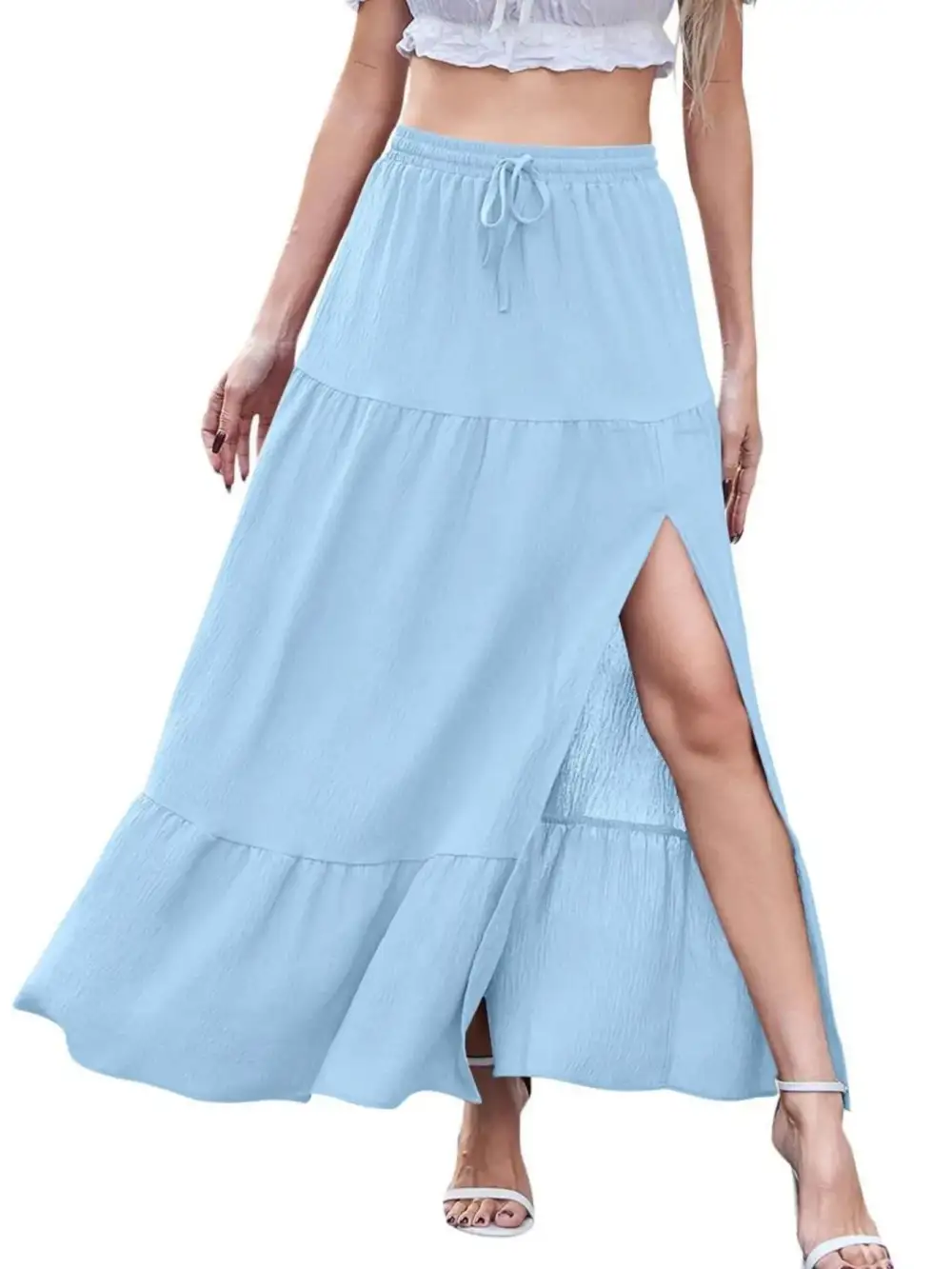 Ruffle Trim Full Skirt