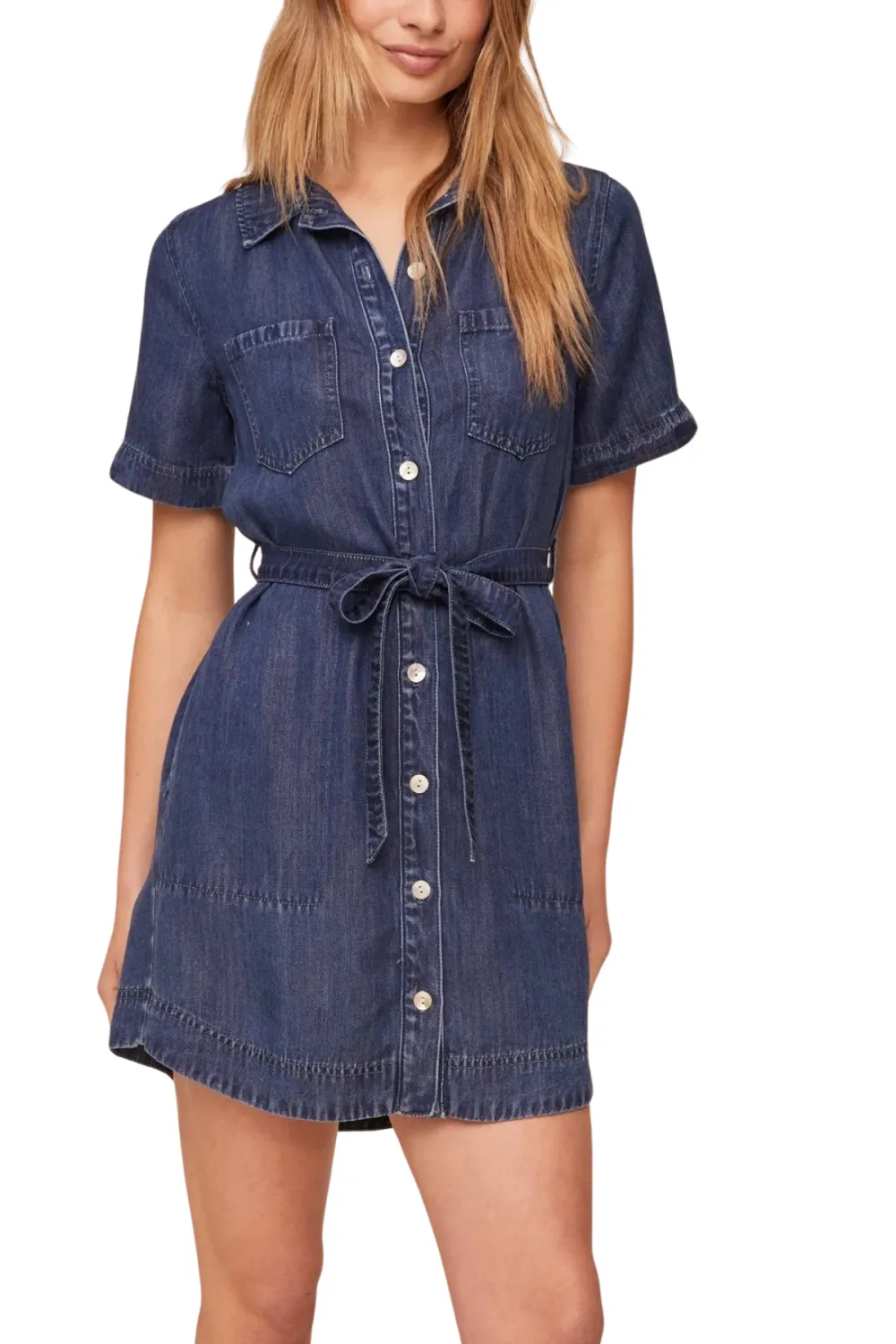 Short Sleeve Shirt Dress Utility Midi Dress