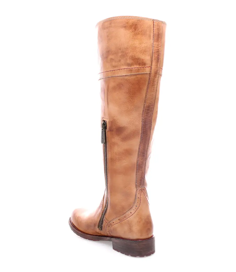 Women's Wide Calf Equestrian Lug Sole Leather Knee High Boots