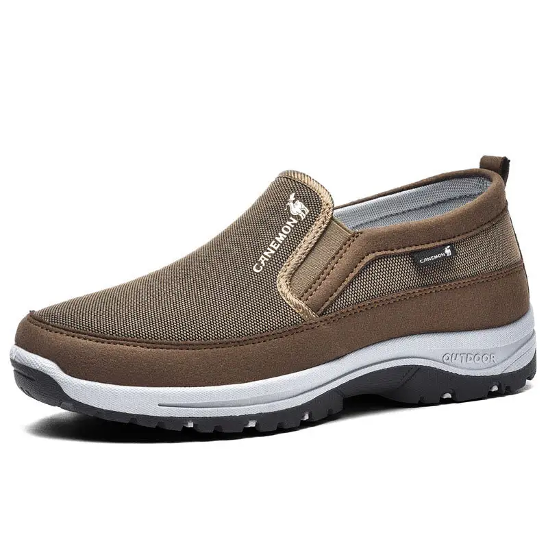 Plus Size Casual Sneakers US 15 Slip-On Walking Shoes Men Breathable Mesh Lightweight Athletic Shoes for Cross-Border Export