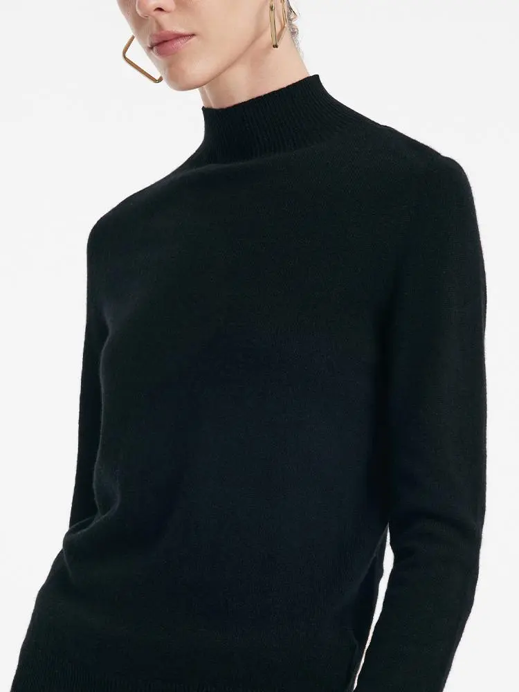 Cashmere Mock Neck Women Sweater