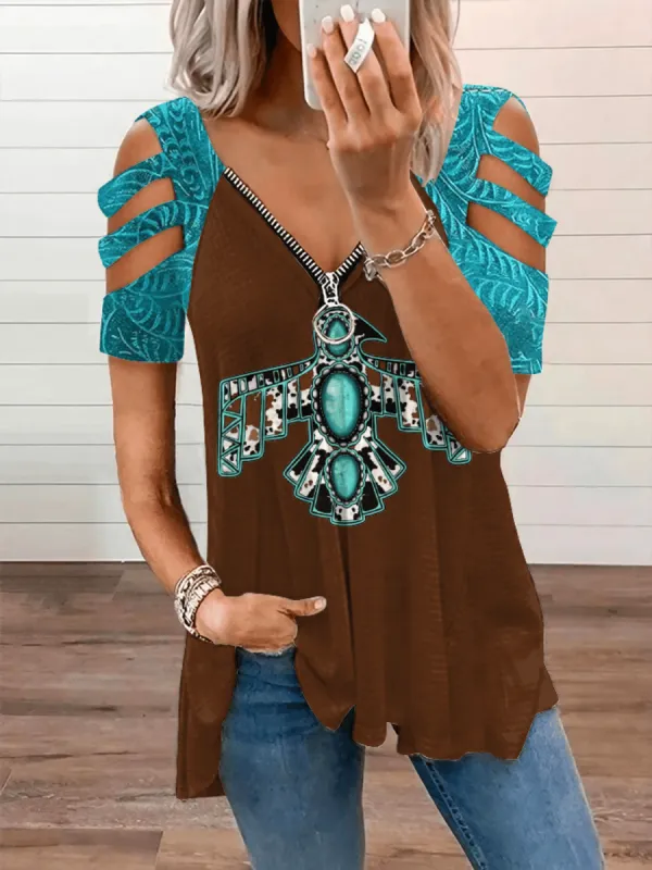 Women'S Casual Faith Hollow Western Style T-Shirt