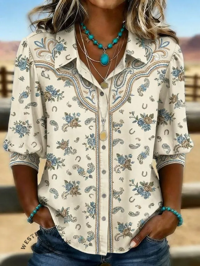 Women's Casual Retro Cotton Linen Shirt