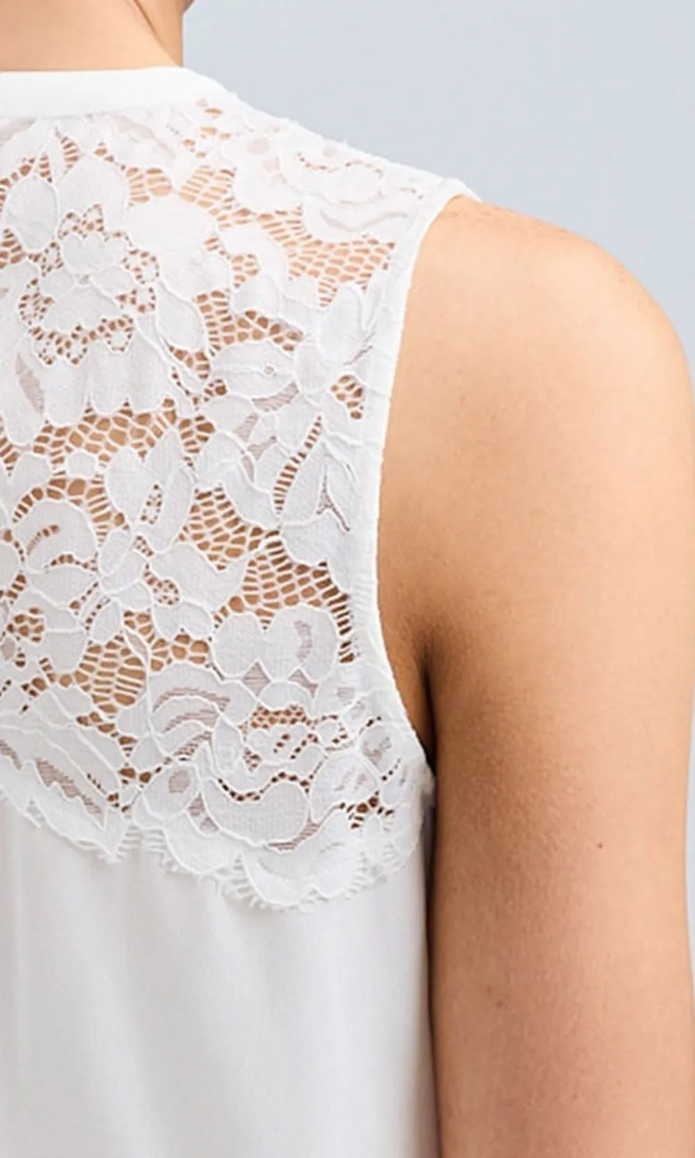 White Lace Combo Tank