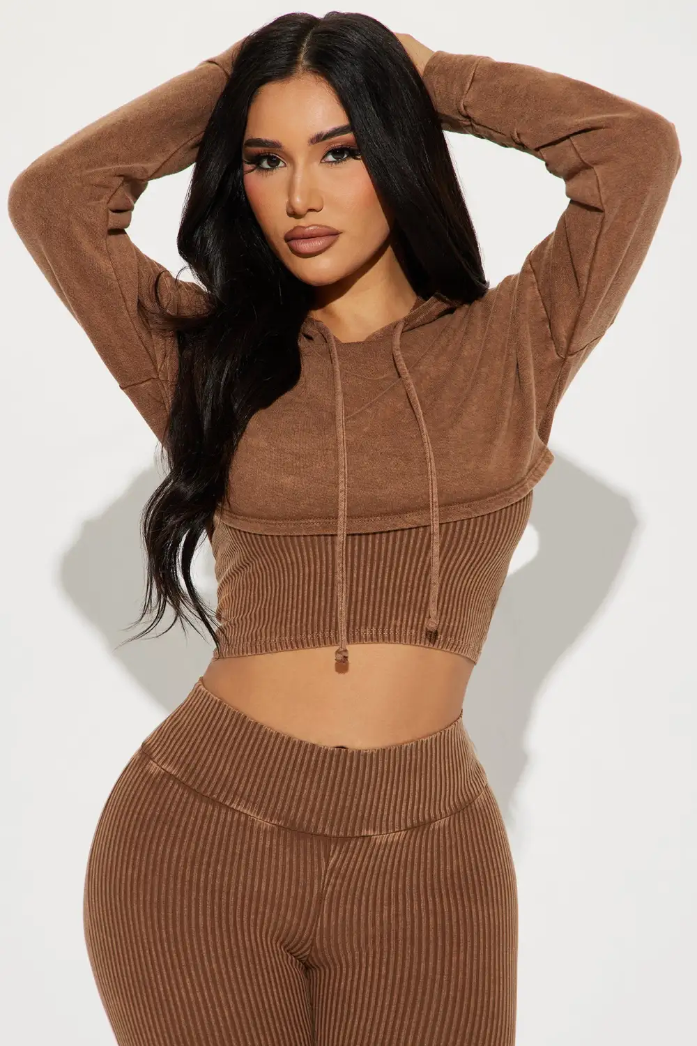 Chill Vibe Mineral Wash Legging Set - Mocha