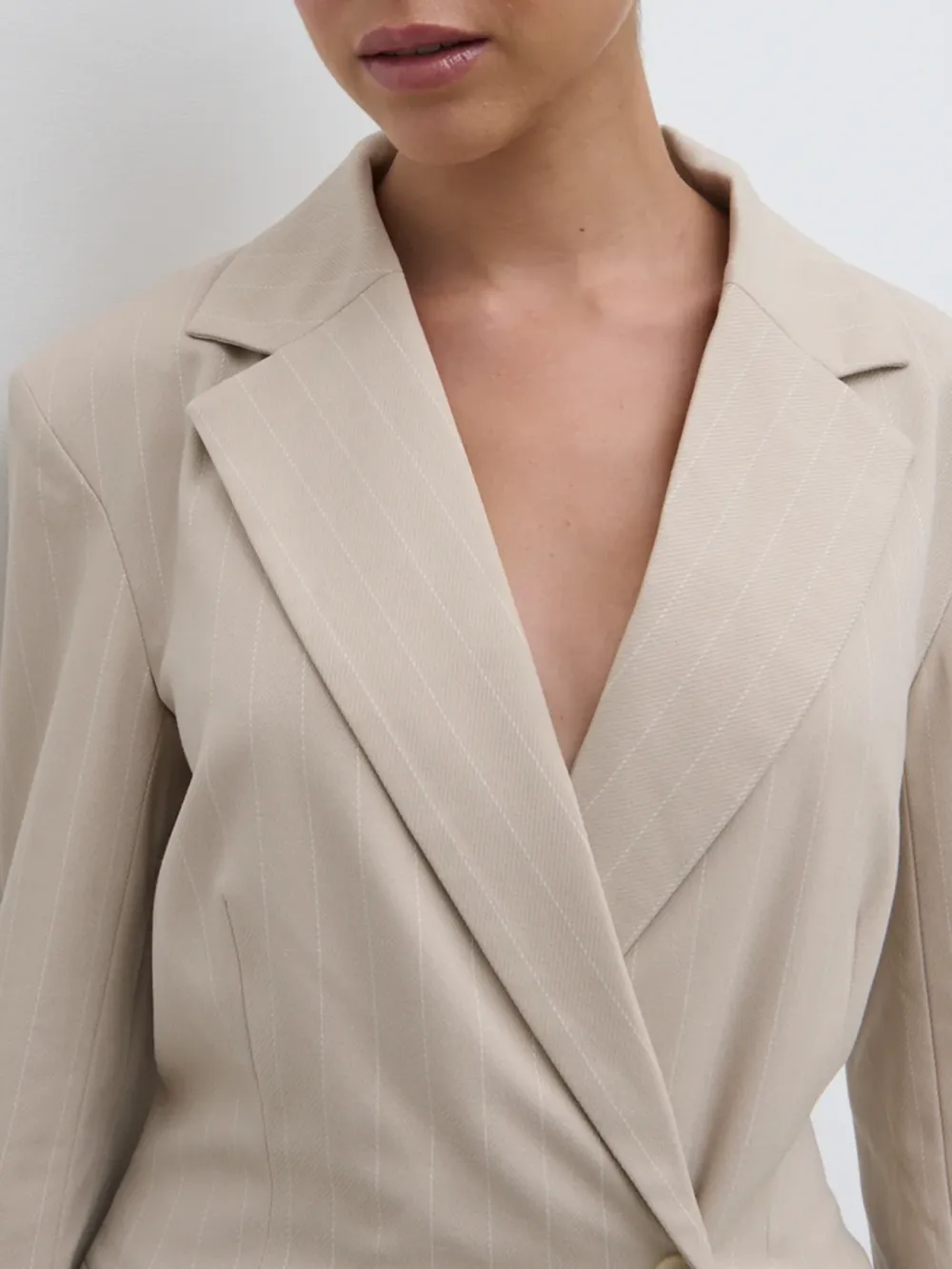 Waist Pinstripe Blazer