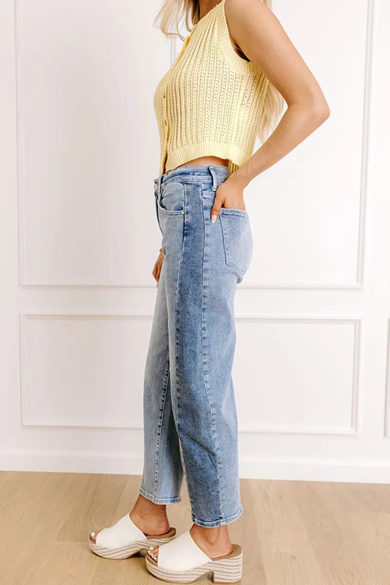 High Waist Loose Cotton Jeans For Women