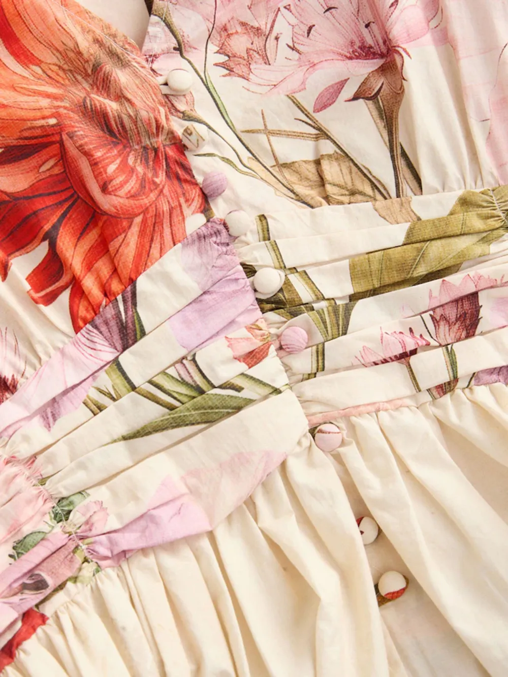 Elegant And Flowing Puff Sleeve Floral Printed Dress