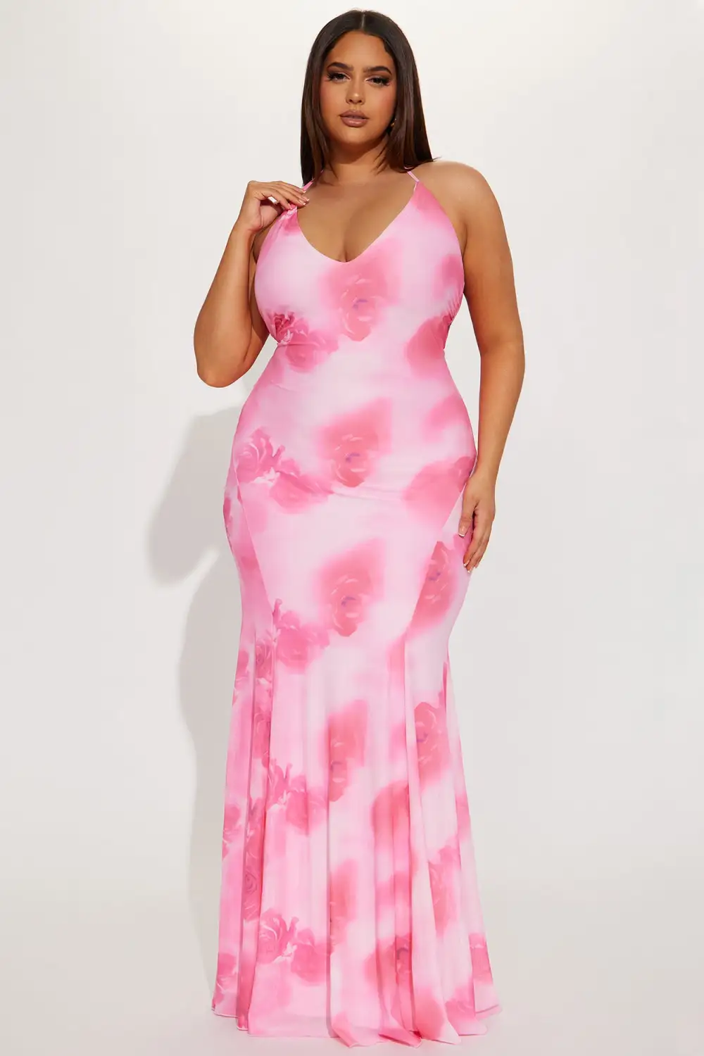 Darsi Mesh Maxi Dress - Pink/combo