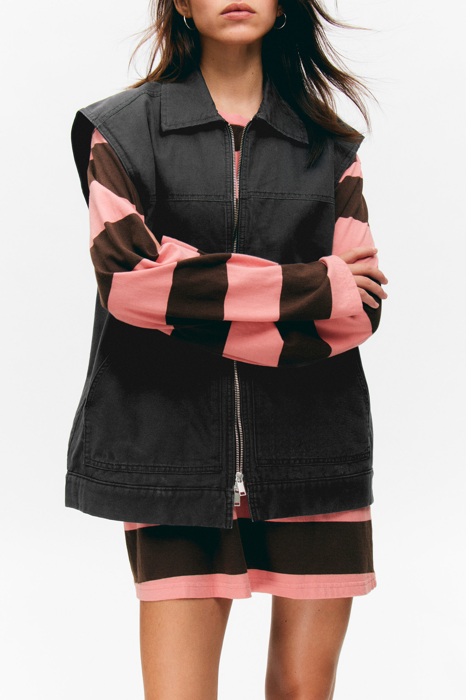 Pocketed Zip Up Vest