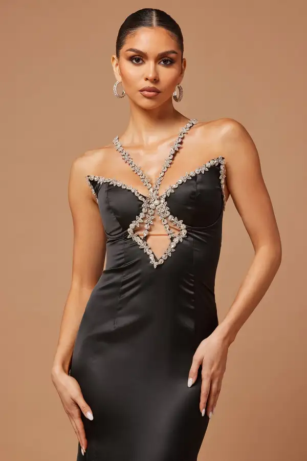 Angela Halter Gown - Black
