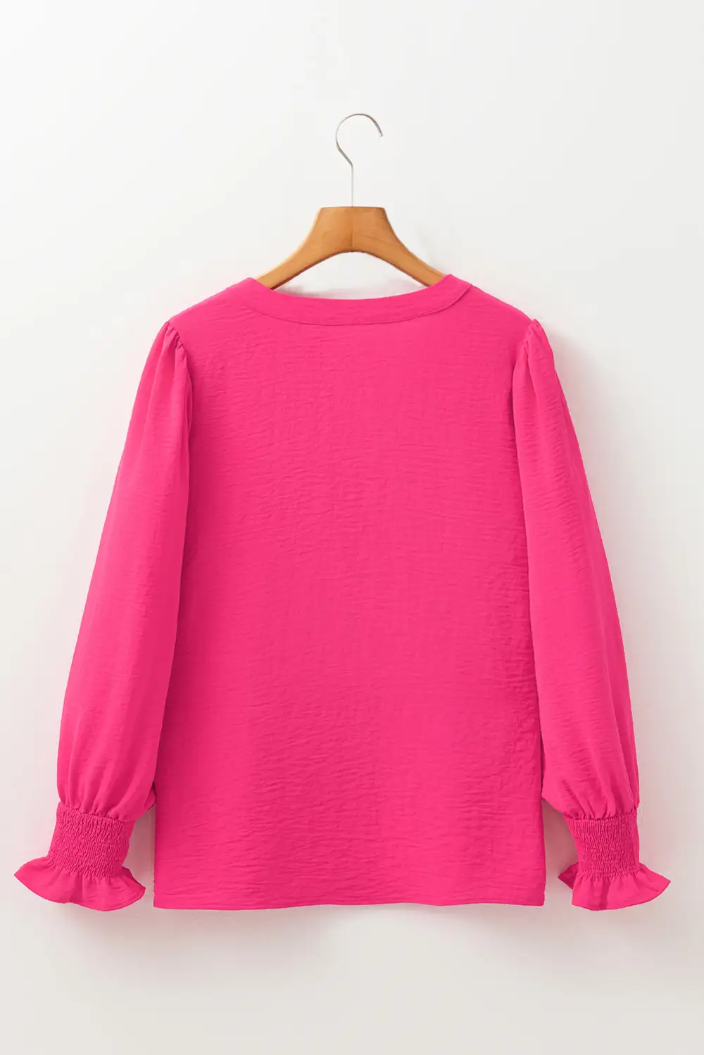 Ruffled Smocked Shirred Blouse