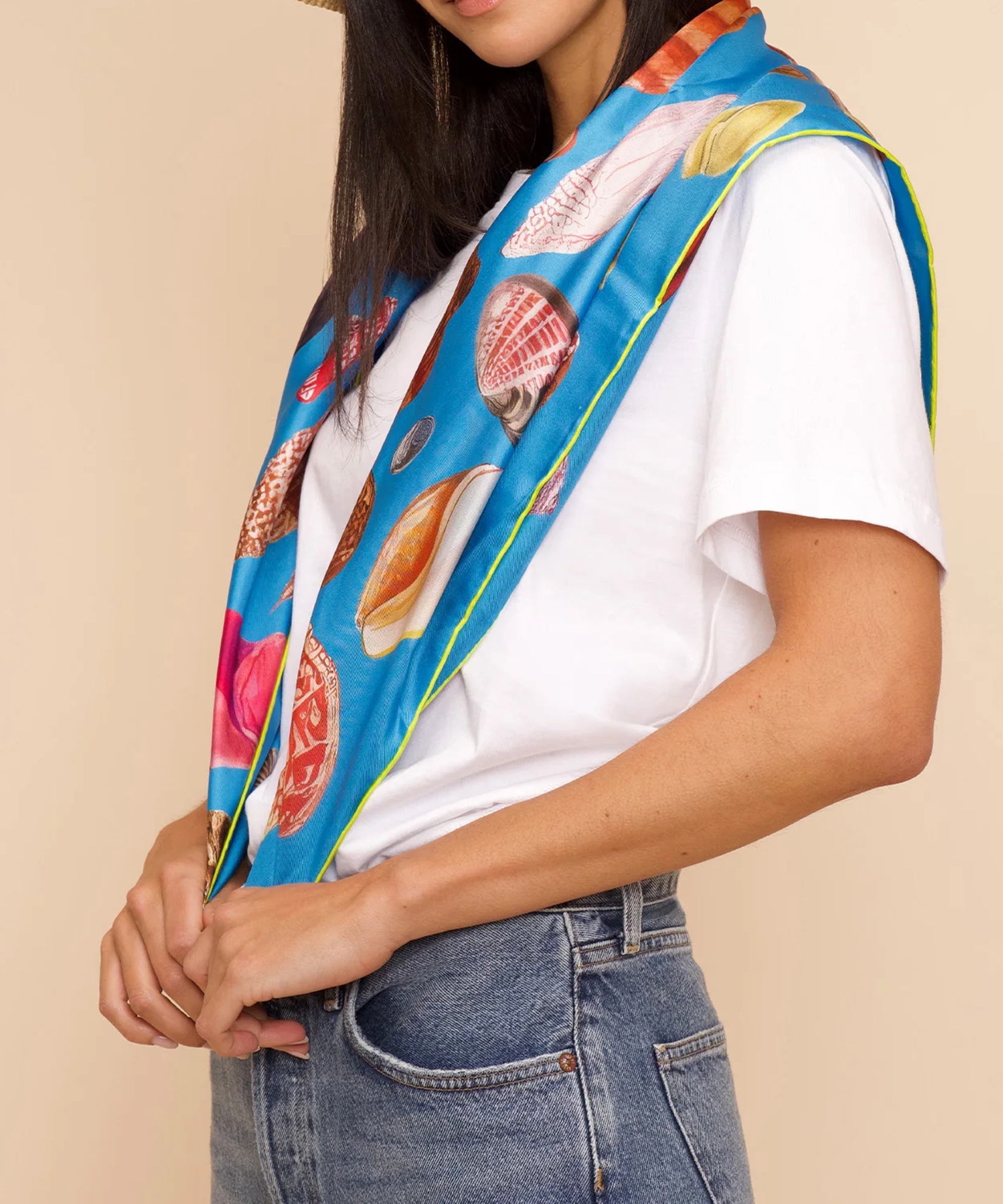 Sea Treasures Casual Style Silk Square Scarf
