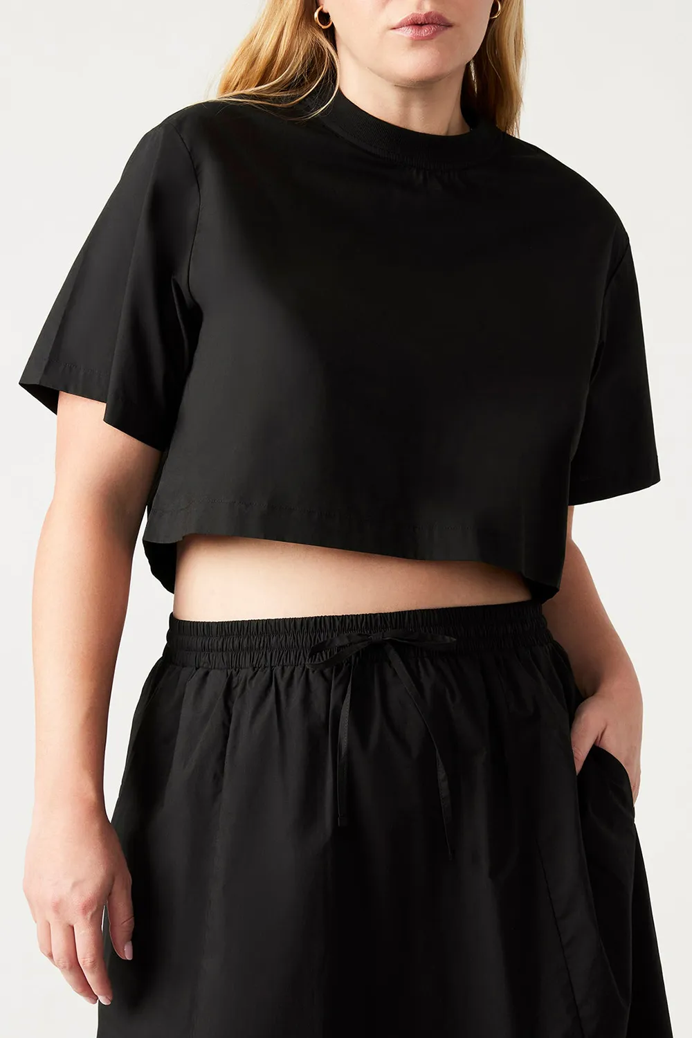 Boxy Cropped Top Black