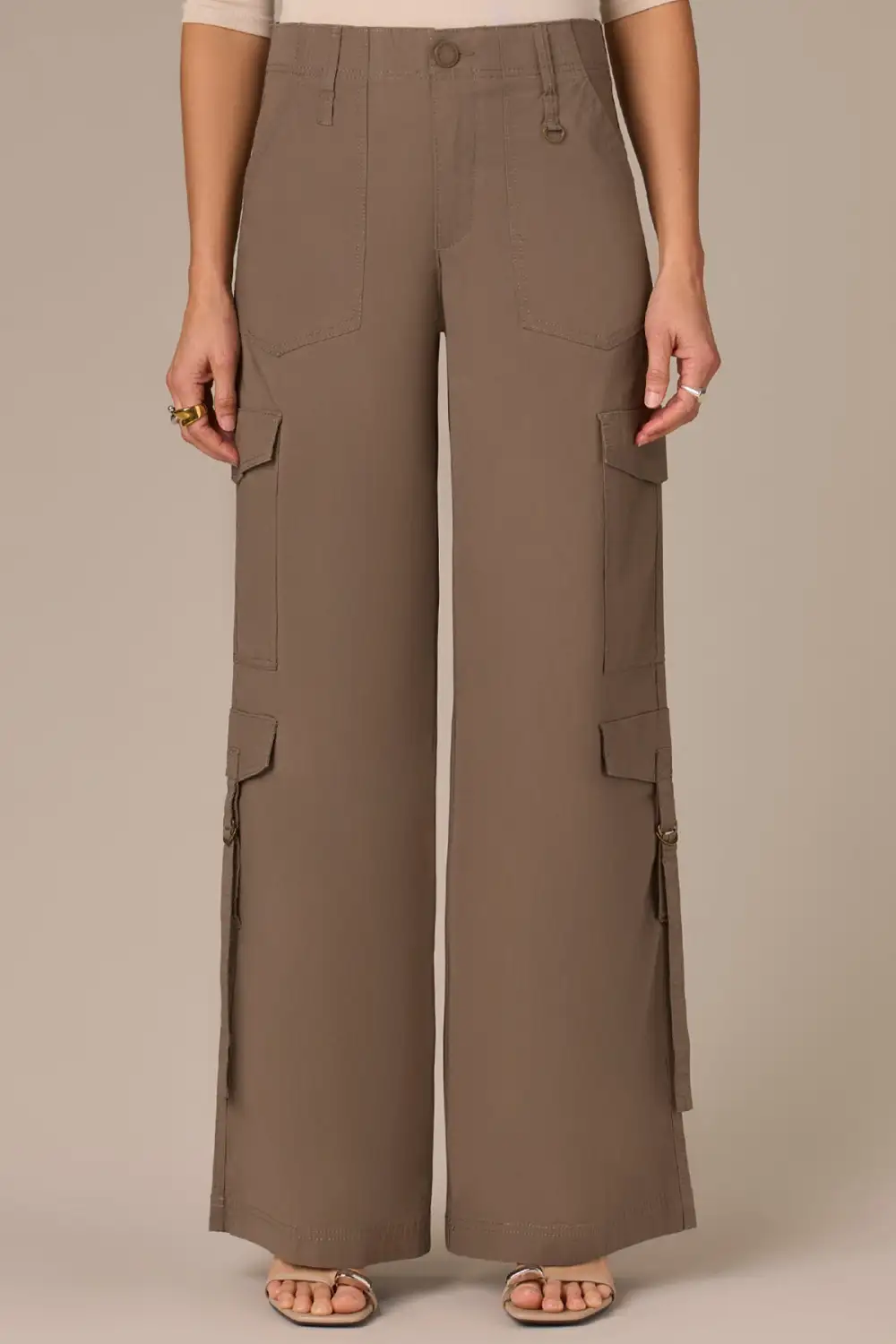 Petite Patch Pocket Utility Wide Leg Utility Pants