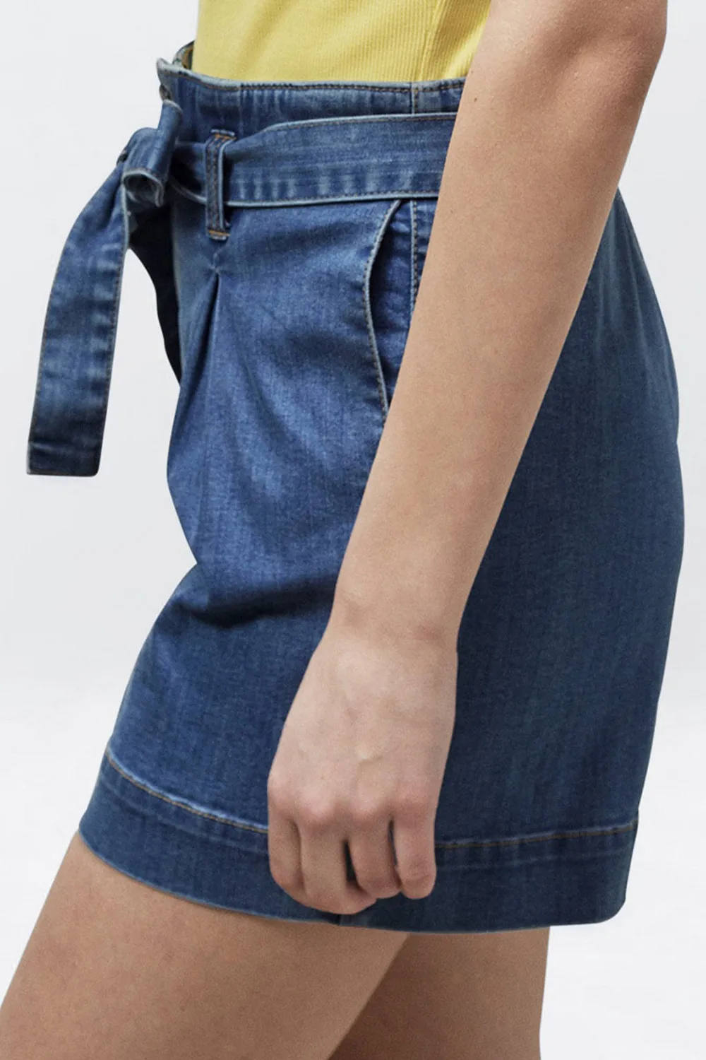 Regular Fit Washed Denim Shorts