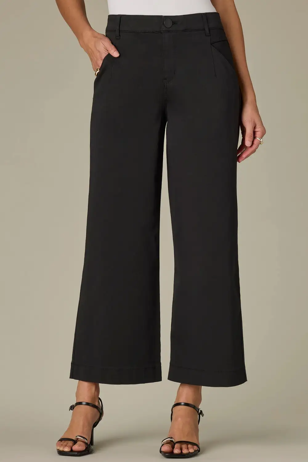 Petite V-Yoke Wide Leg Pants