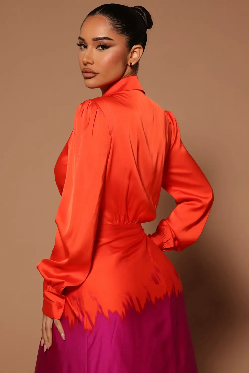 Melissa Ombre Maxi Dress - Orange/combo