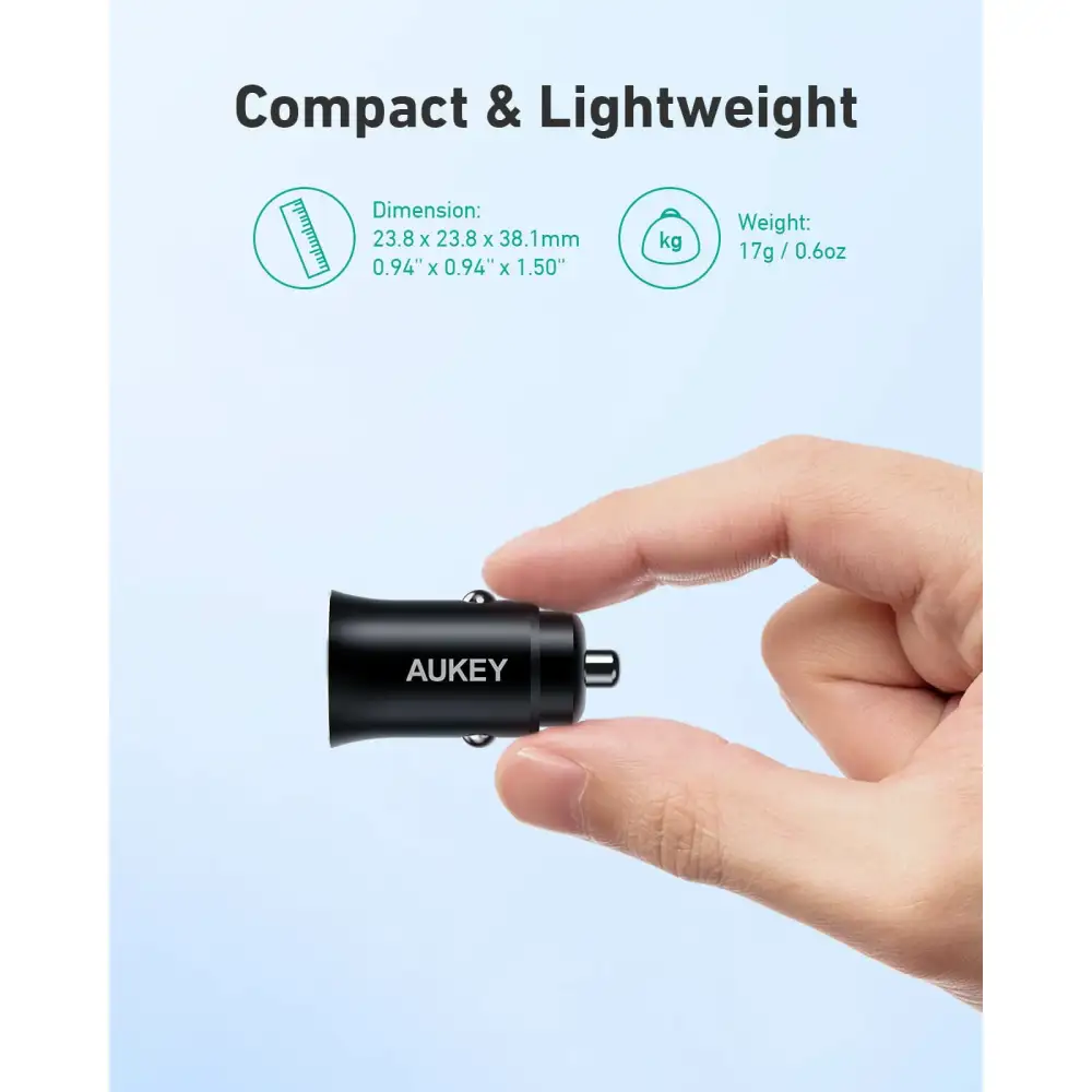 AUKEY Dual USB-A Metal Car Charger - 24W