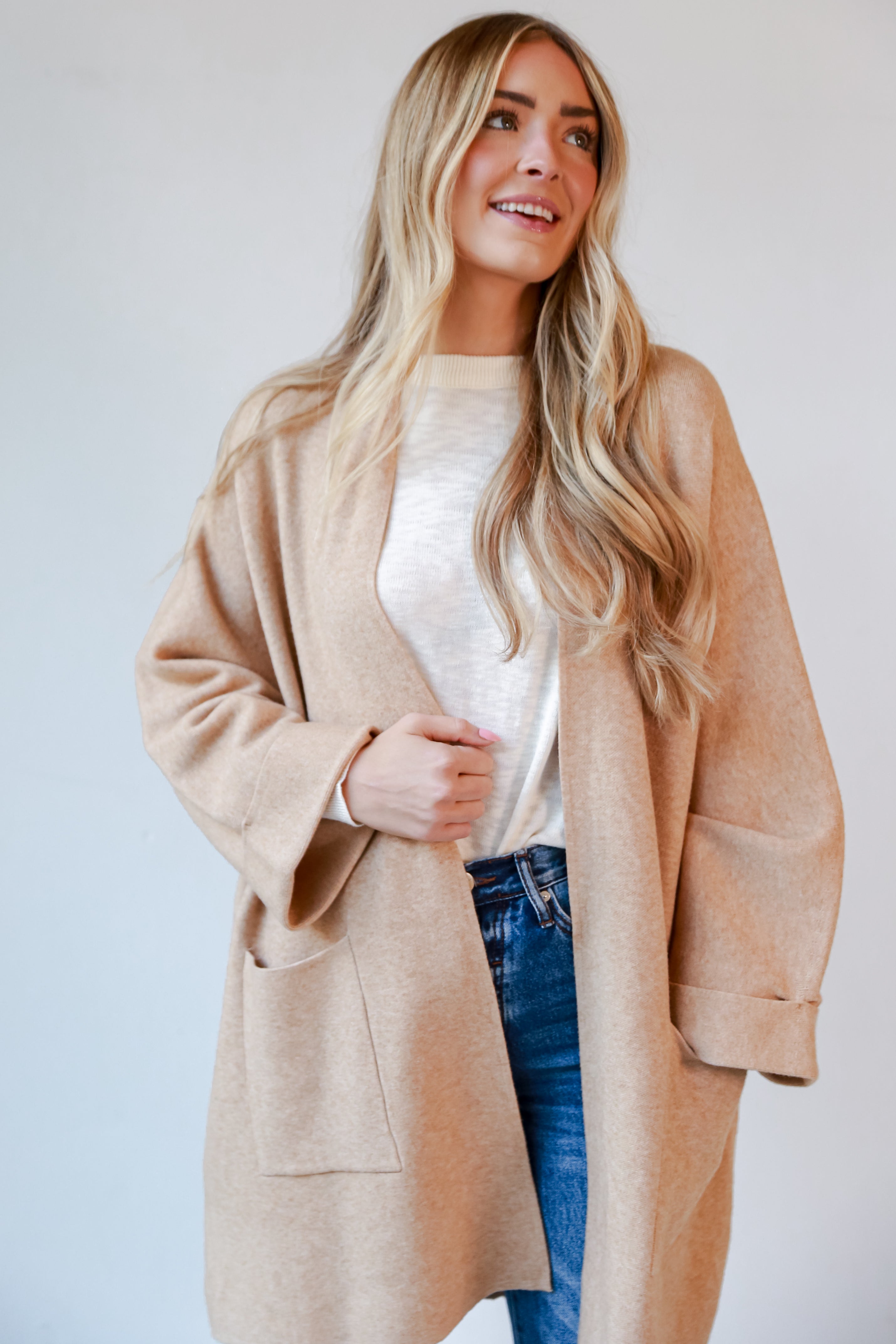 Found The Warmth Camel Sweater Cardigan