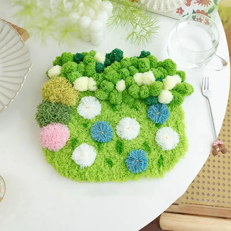 Handmade Moss Rug & Coasters Tufting Coaster Handmade Material Pack Kit