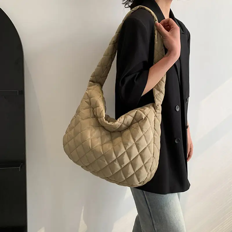 Winter Quilted Crossbody Bag Down Cloth Compact Soft