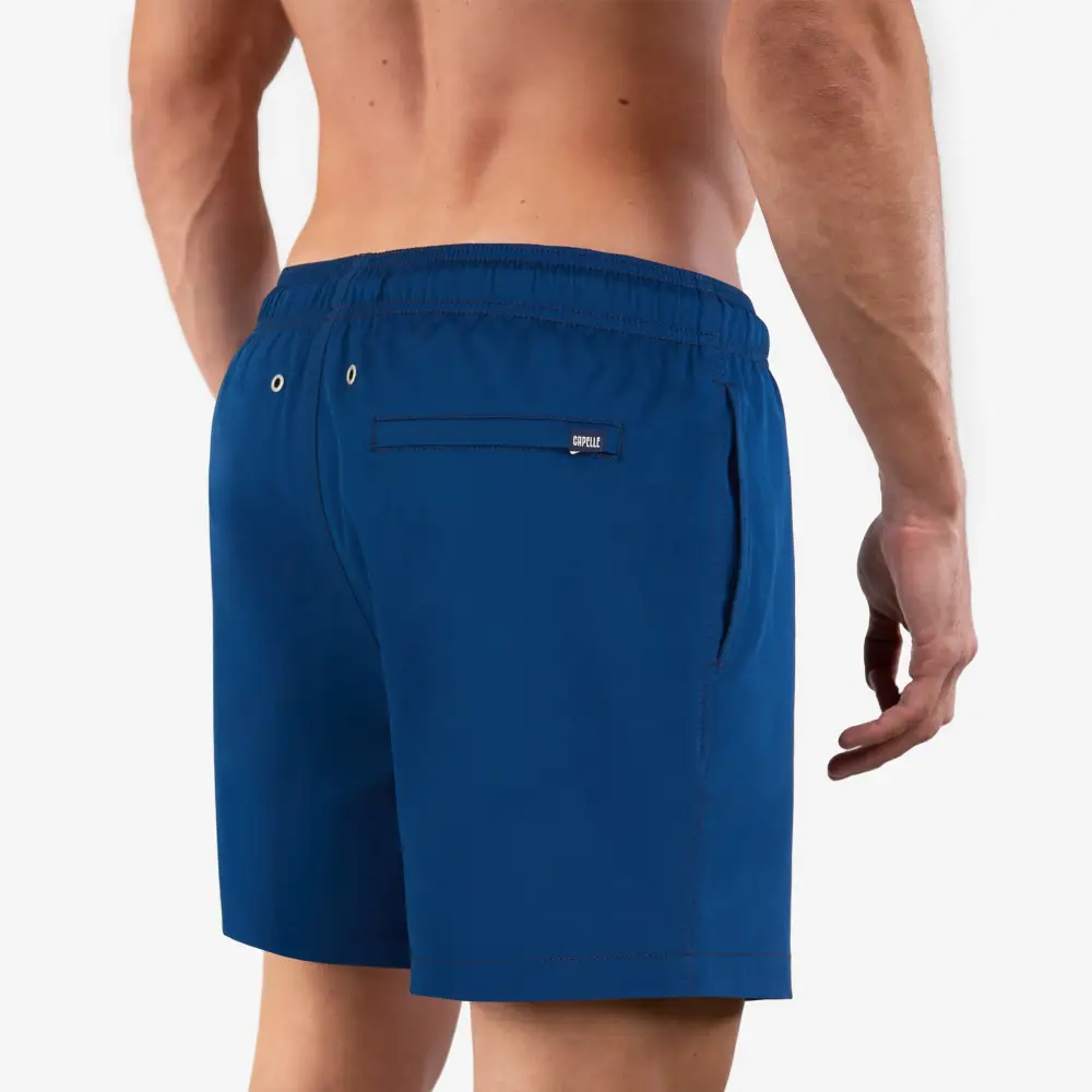 Blue Mid-Length Hybrid Short