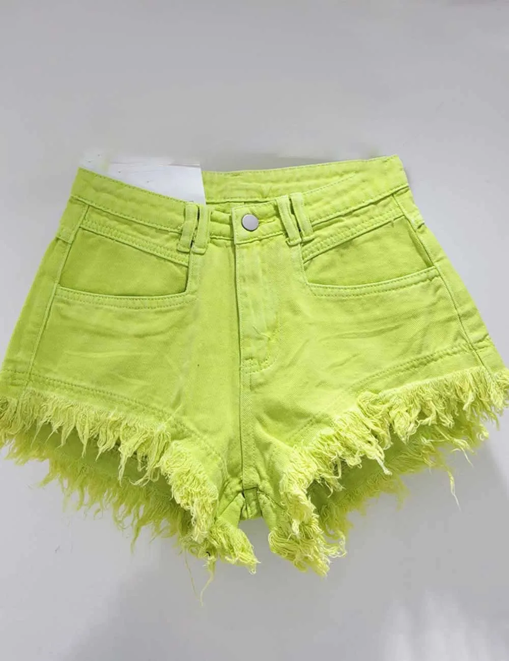 Pocket Frayed Denim Shorts