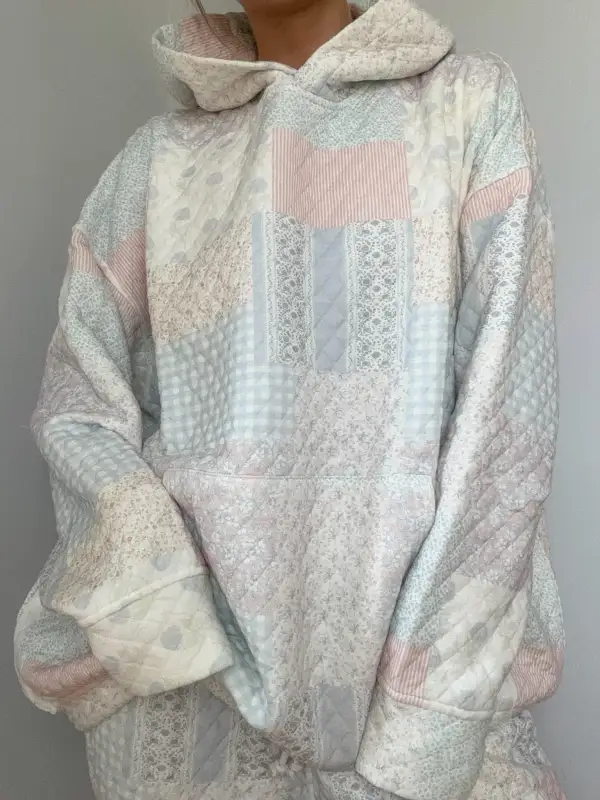 Shades of Quilted Pastel Hoodie