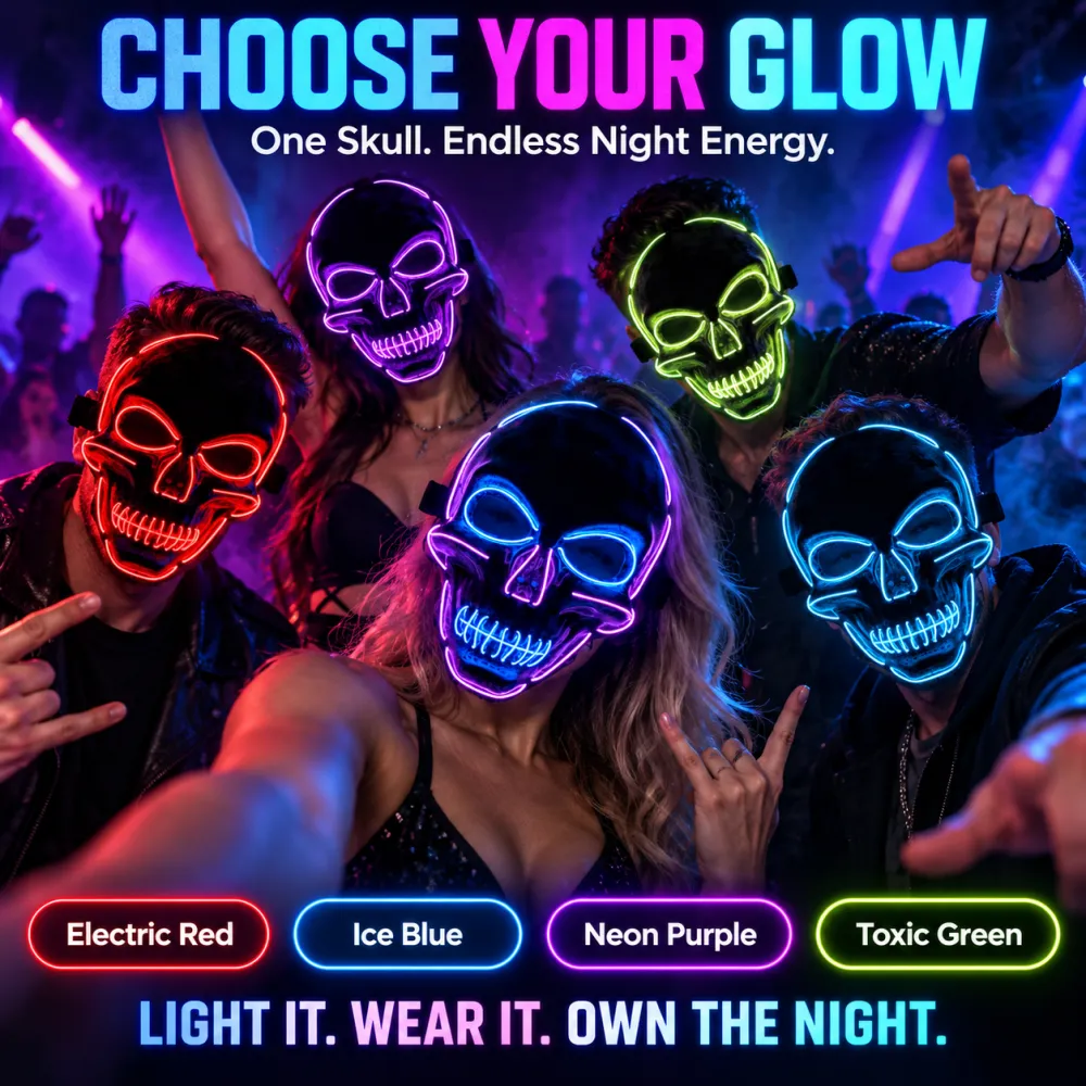 Halloween Cold Light Line Skull Luminous Mask