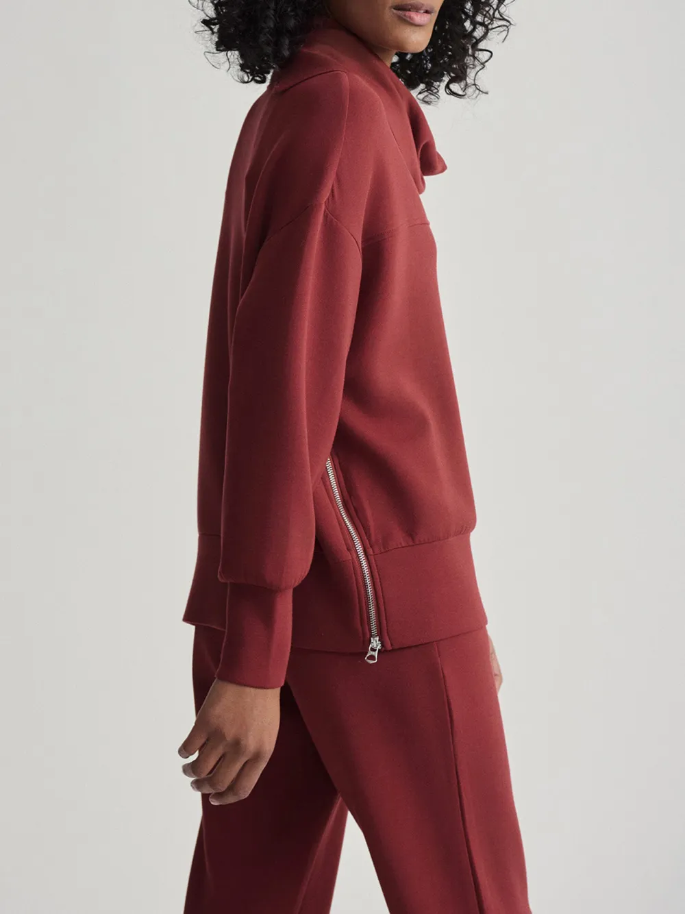 Elegant Cowl-Neck Loose-Fit Sweatshirt