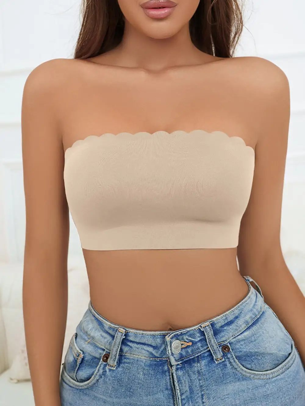 Seamless Strapless Corset Style Bandeau Bra