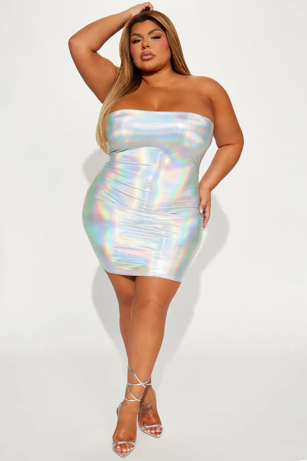 Sleek Look Mini Dress - Silver