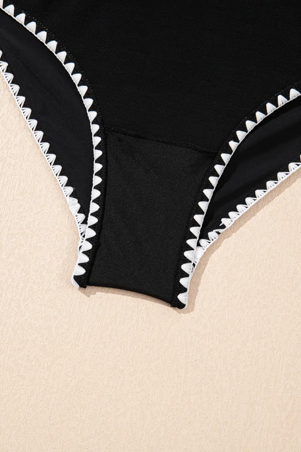 Ric Rac Trim Contrasted One Piece Swimsuit