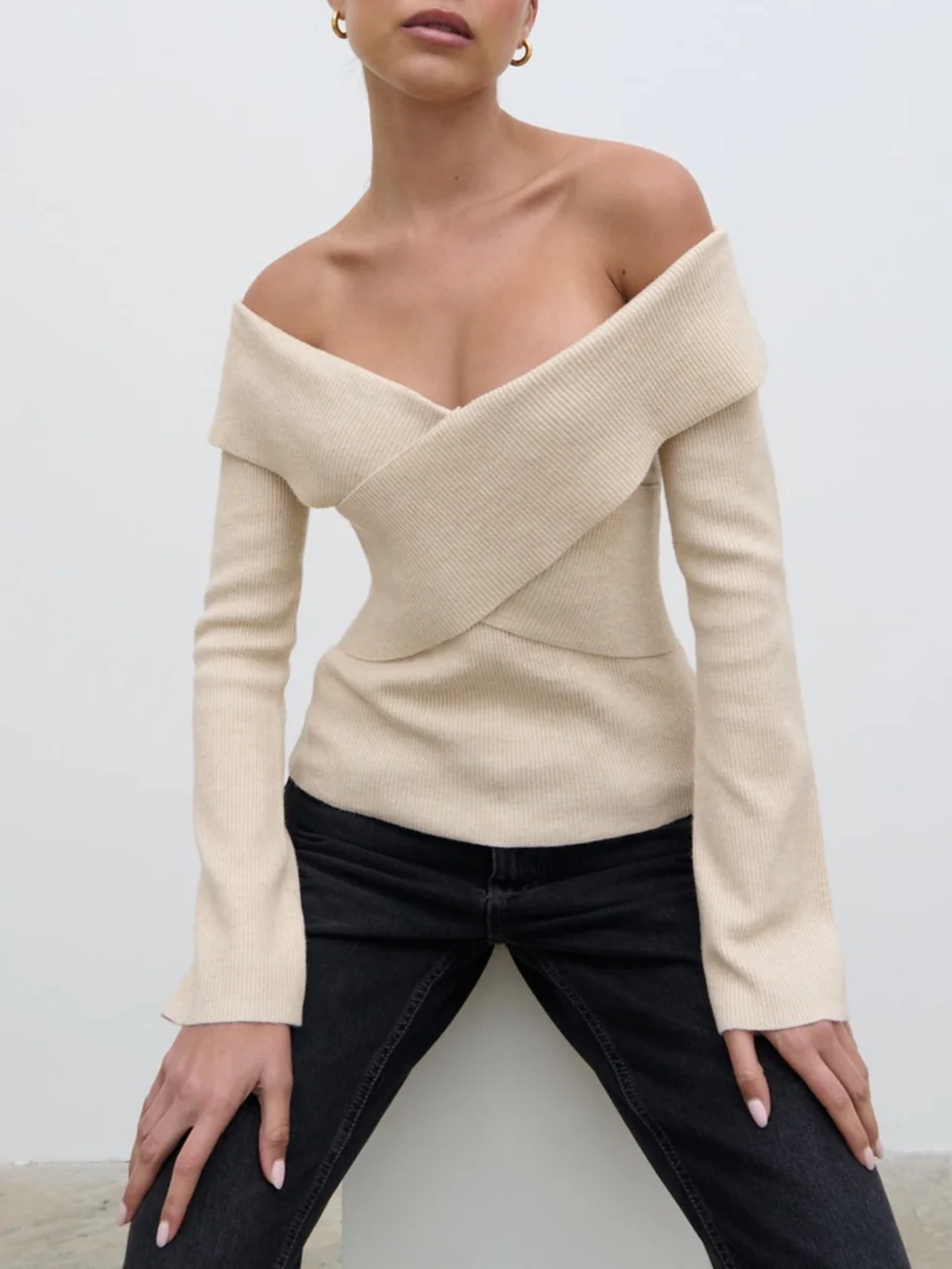 Cross Over Knit Top