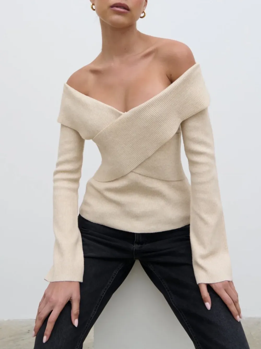 Cross Over Knit Top