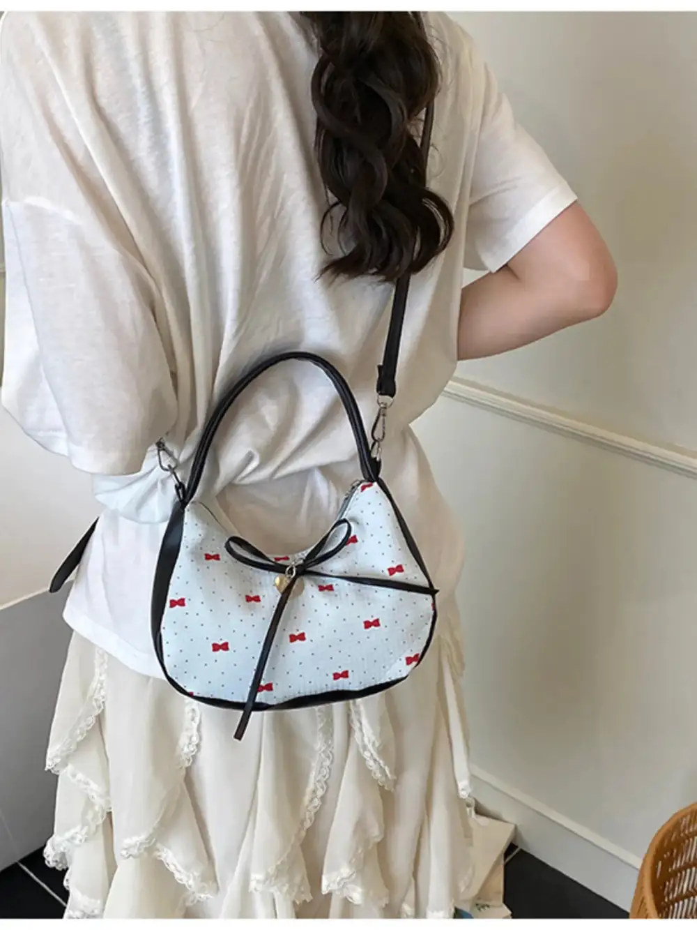 Bow Accent Shoulder Bag