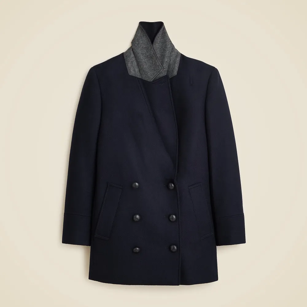 Peacoat Wool-Blend Melton Jackets