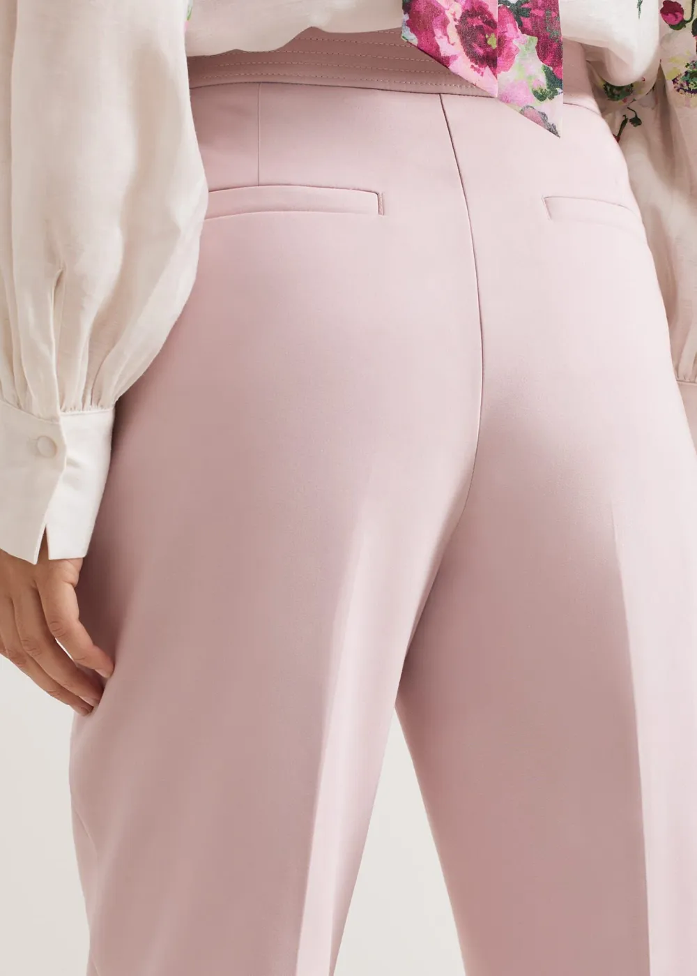 Pink Cone-Shaped Women's Long Pants
