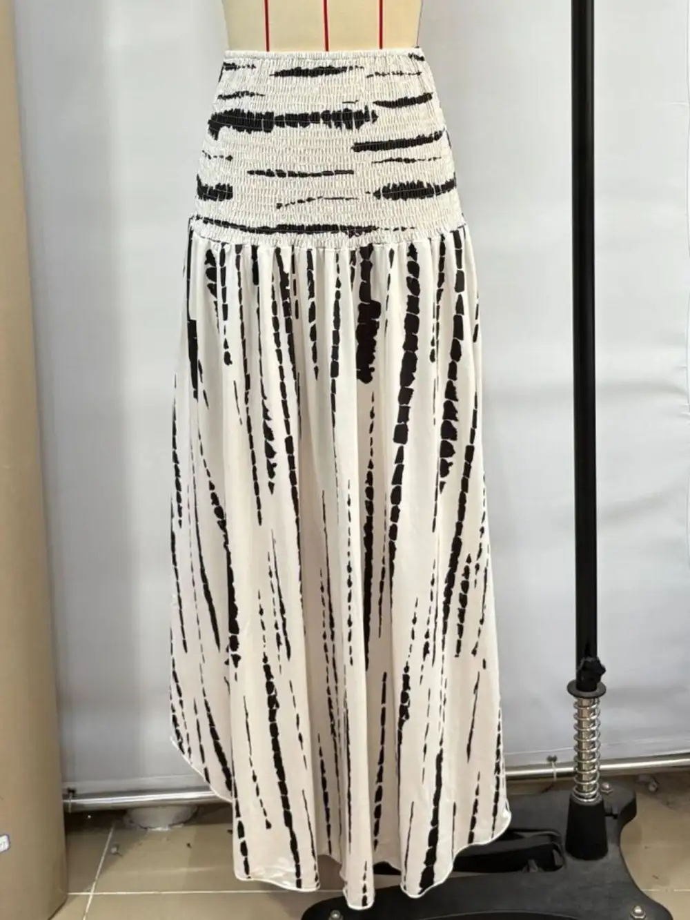 Smocked Asymmetrical Skirt