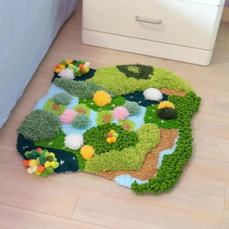 Handmade Moss Rug & Coasters Tufting Coaster Handmade Material Pack Kit