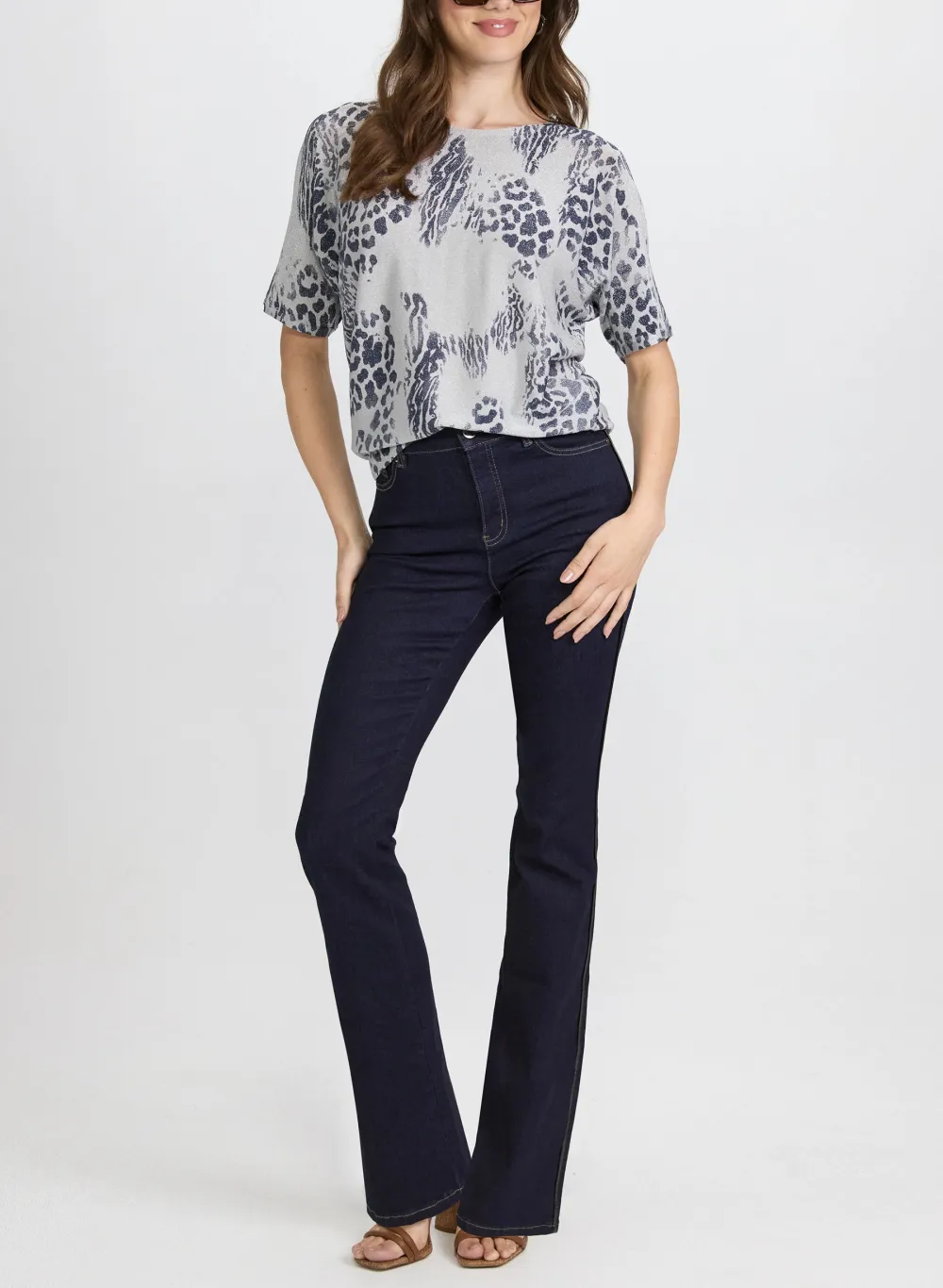 Sequined Leopard Print Top