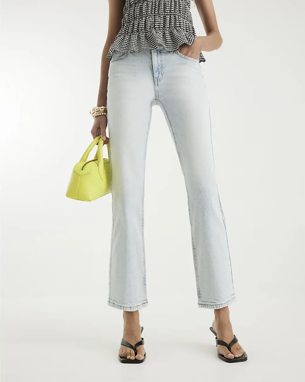 Women's Slim Straight Blue Trousers