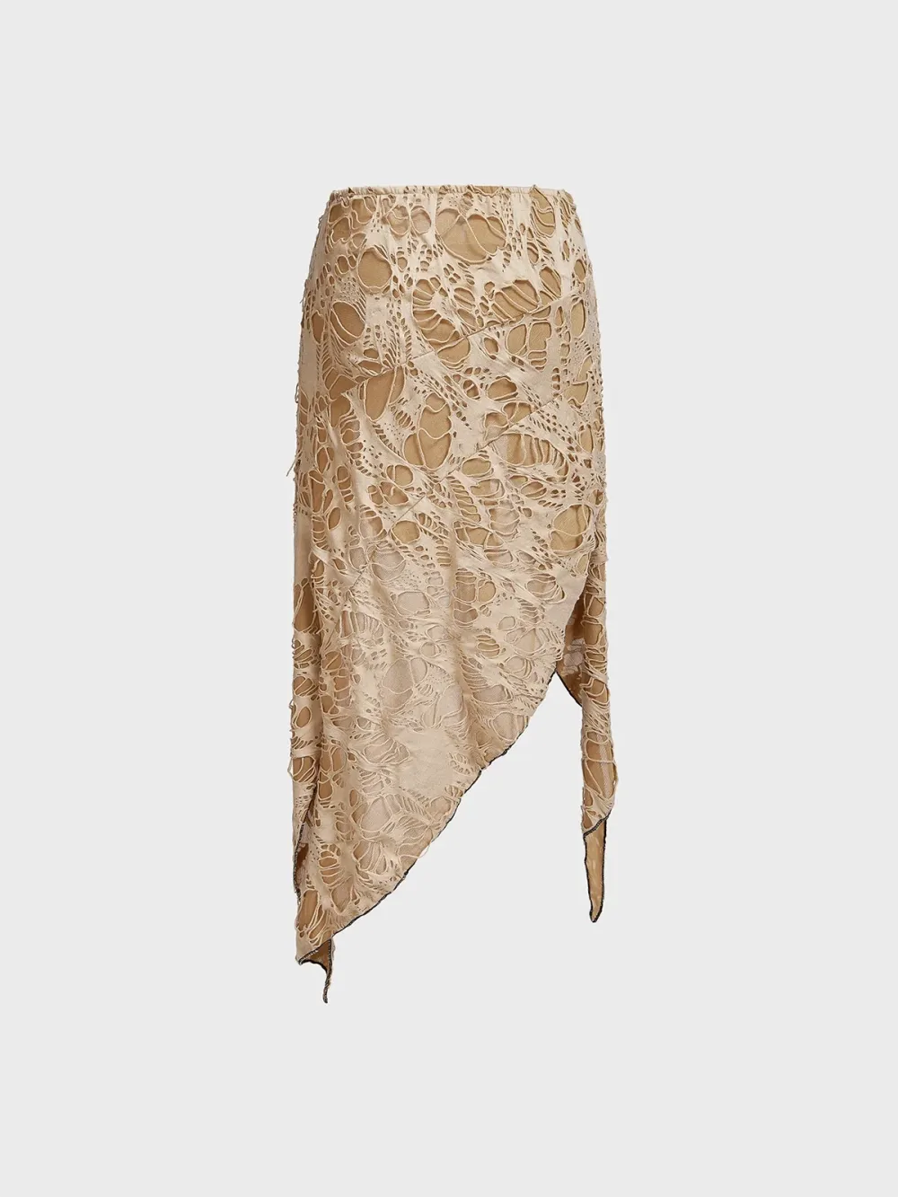 Asymmetrical Design Plain Midi Skirt