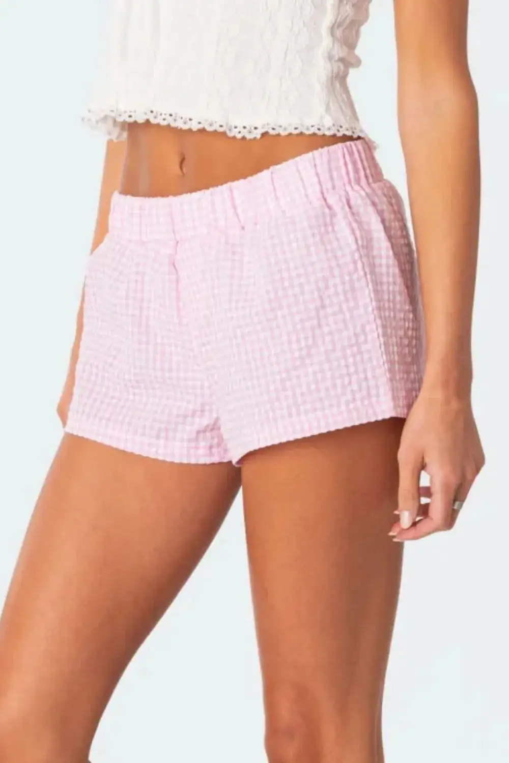 Everyday Plaid Elastic Waist Shorts