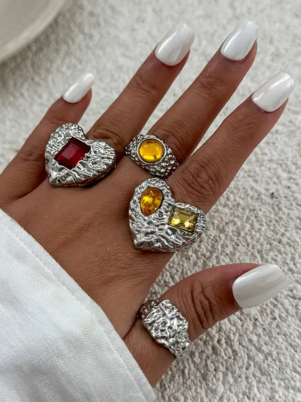 Geometric Contemporary Polished Ring