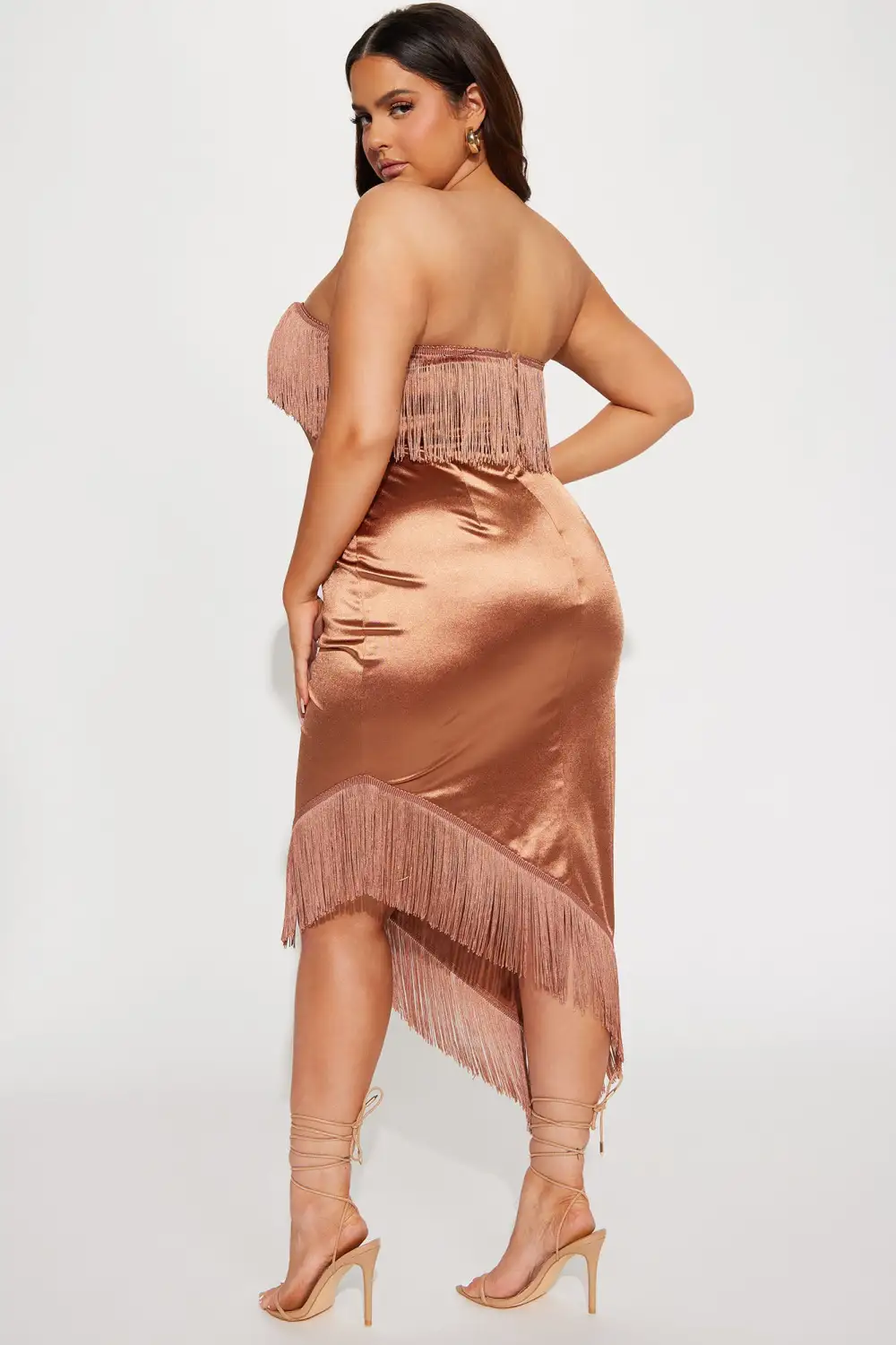Carolina Fringe Maxi Dress - Mocha
